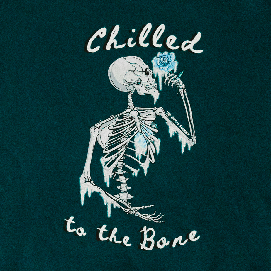 chilled to the bone skeleton rose crewneck