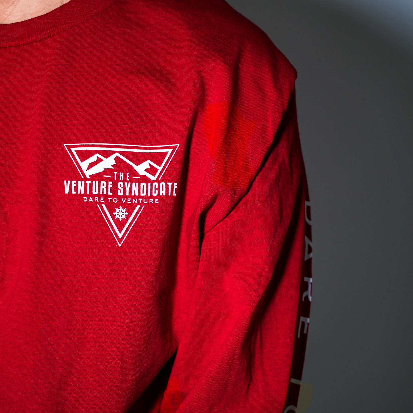 Graphic venture syndicate logo on long sleeve