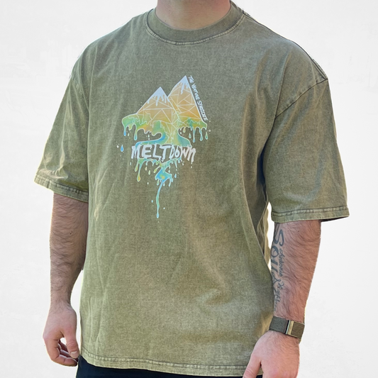olive green oversized graphic tee